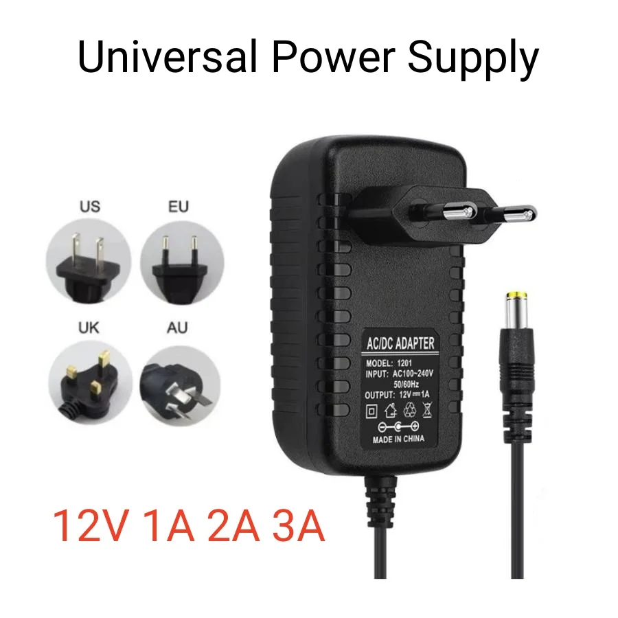220V zu 12V Konverter Ladegerät Adapter 12V 3A 2A 1A Universal Netzteil Transformator EU US AU UK für Led-Licht Streifen Schalten Image