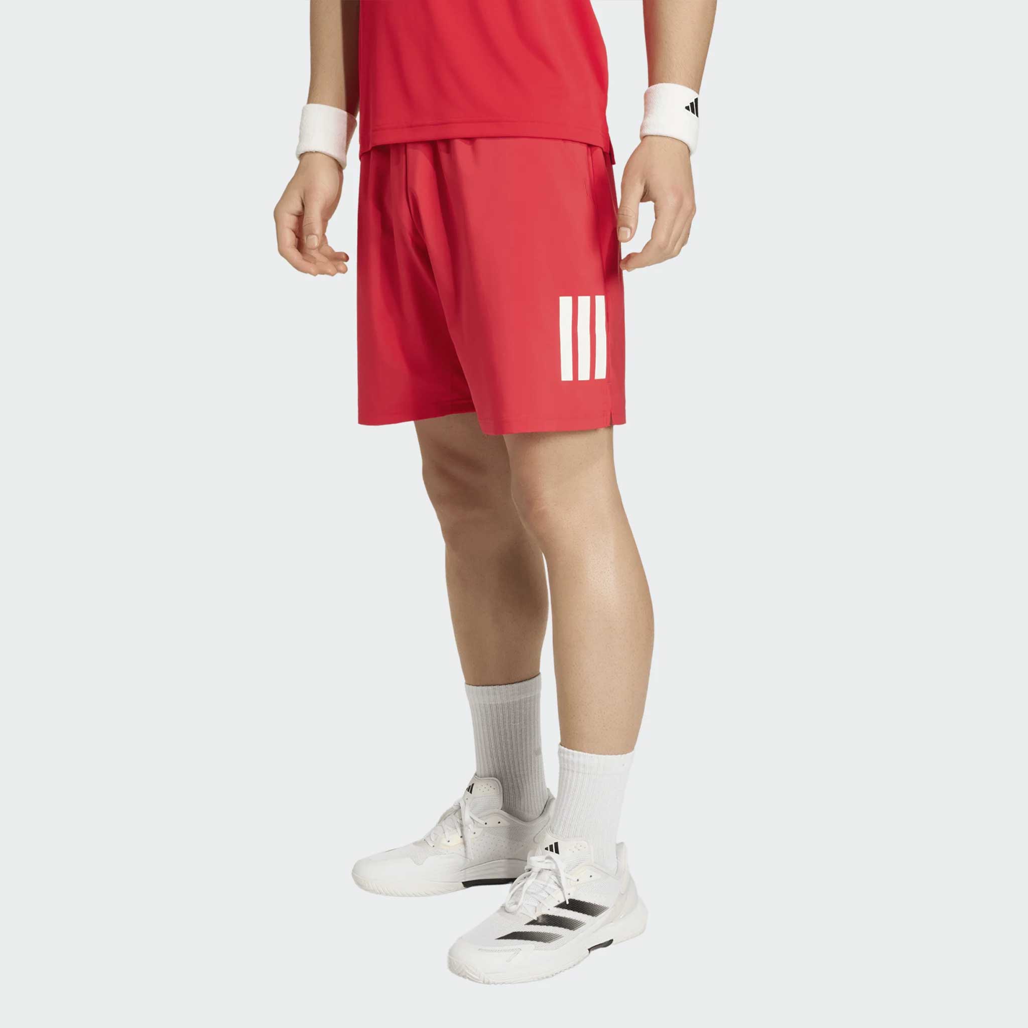 adidas Club 3-Stripe 7" Shorts 2025 Men's Tennis Apparel Pure Ruby