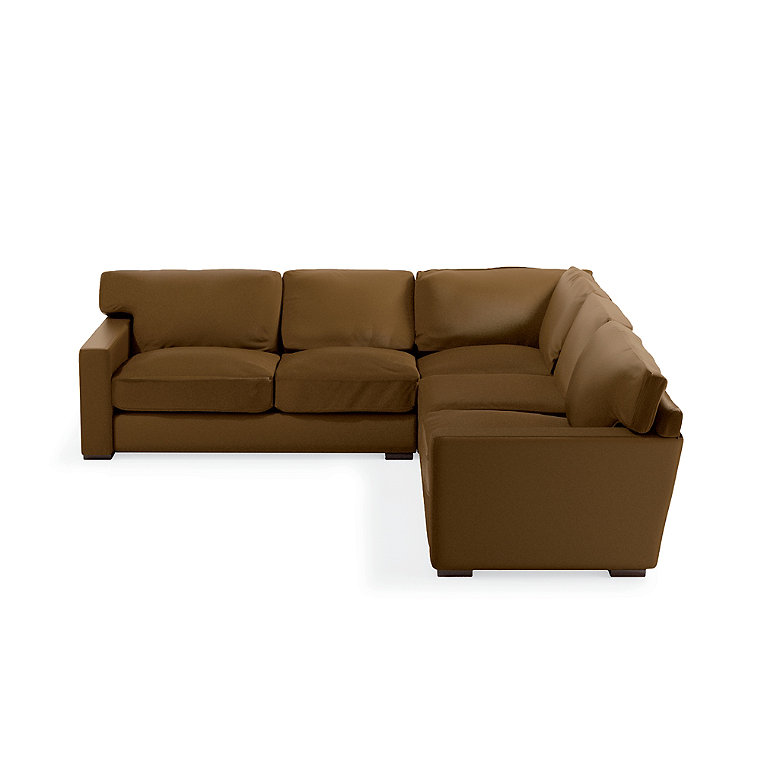 Salem Sectional - Pre-Configured, Leather, Leather / 3-Pc Sectional, Springfield Oak/3 Pc Sectional - Grandin Road