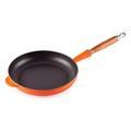 Le Creuset Signature Cast Iron Frying Pan With Large Frying Area and Cool-Touch Wooden Handle, For All Hob Types, 24 cm, Volcanic, 200582409