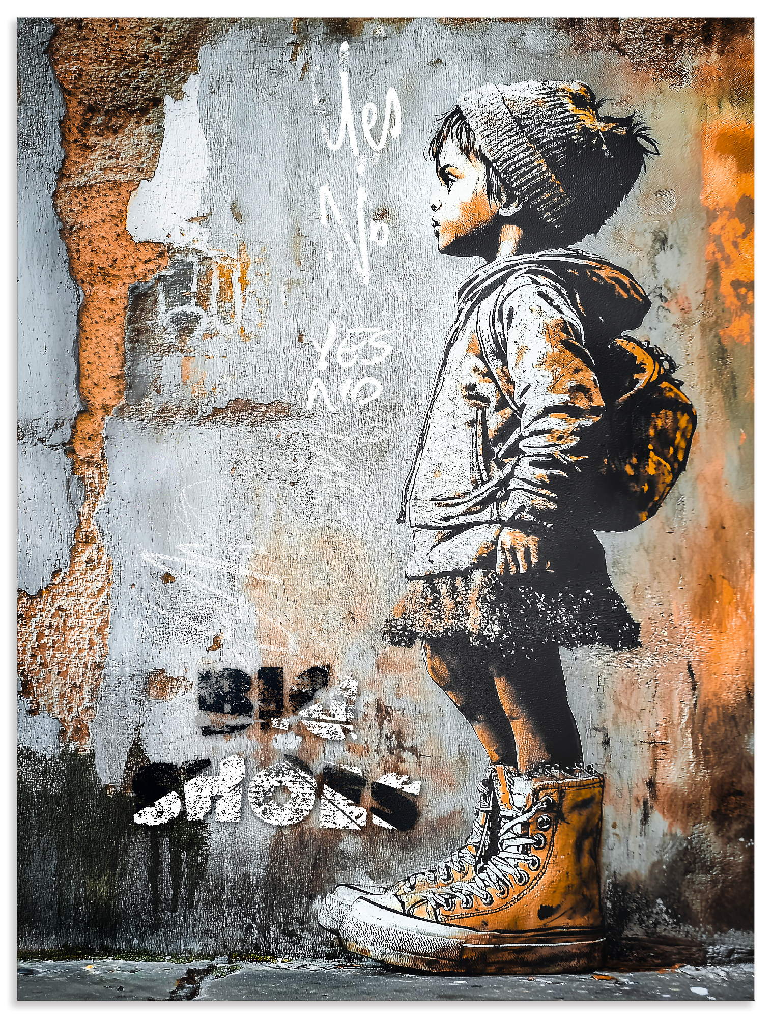 Wandbild ARTLAND "Große Schuhe", farbe bild(er): grau, B:30cm H:40cm T:1cm, Alu Dibond, Bilder, als Alubild, Leinwandbild, Poster, Wandaufkleber in verschied. Größen