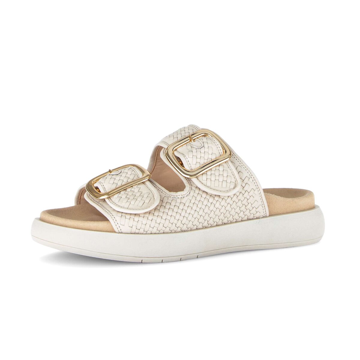 Pantolette GABOR "Pantolette", Damen, Gr. 44, beige, Schuhe Pantolette