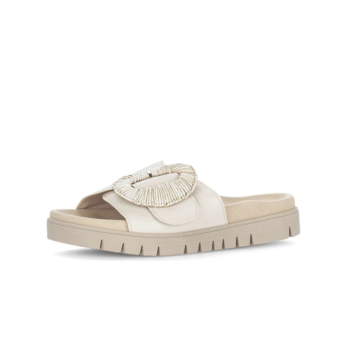 Pantolette GABOR "Pantolette", Damen, Gr. 38, beige, Schuhe Pantolette