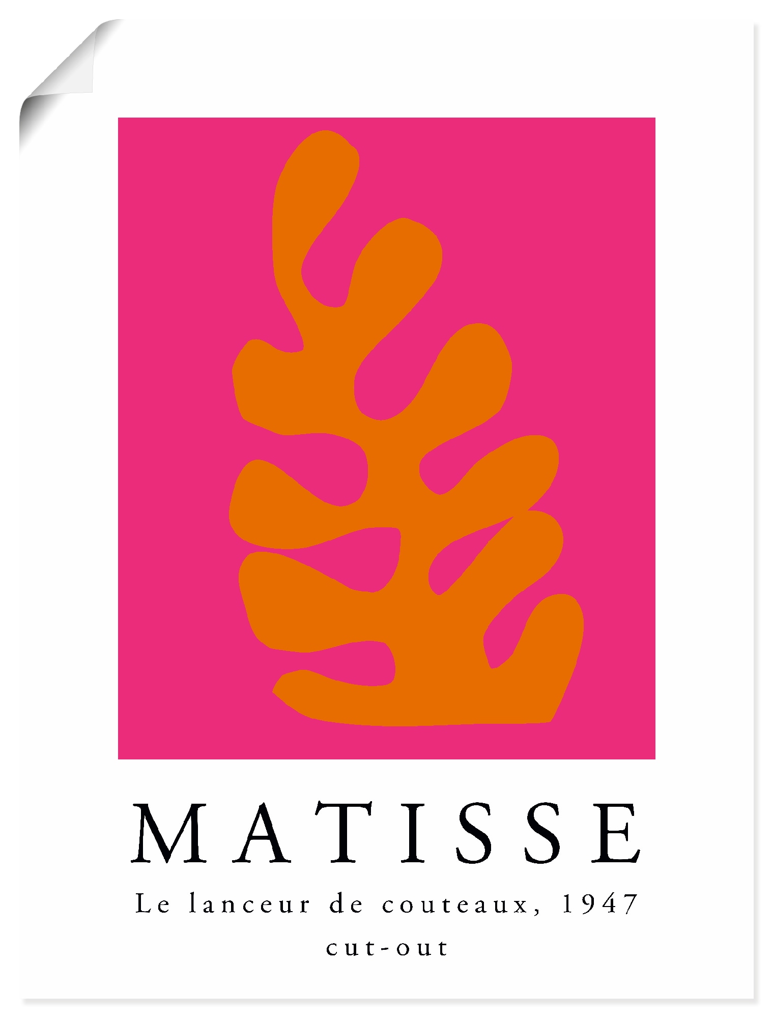 Wandbild ARTLAND "Matisse der Messerwerfer - orange", farbe bild(er): pink, B:90cm H:120cm, Papier, Bilder, als Alubild, Leinwandbild, Poster, Wandaufkleber in verschied. Größen Image