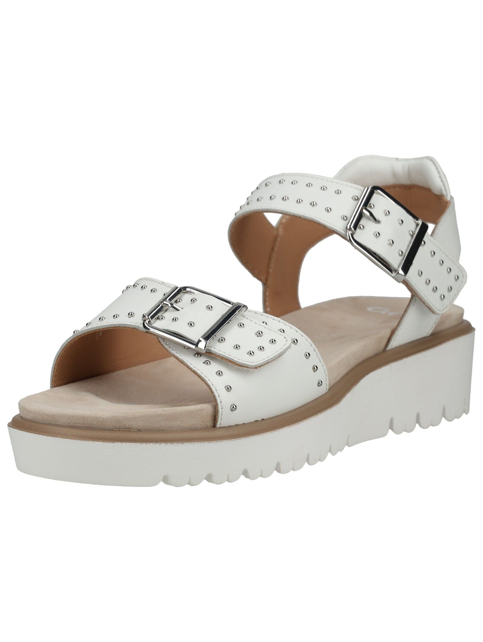 Riemchensandale ARA "Ara Sandalen Glattleder", Damen, Gr. 40, weiß, Glattleder, Schuhe Riemchensandale