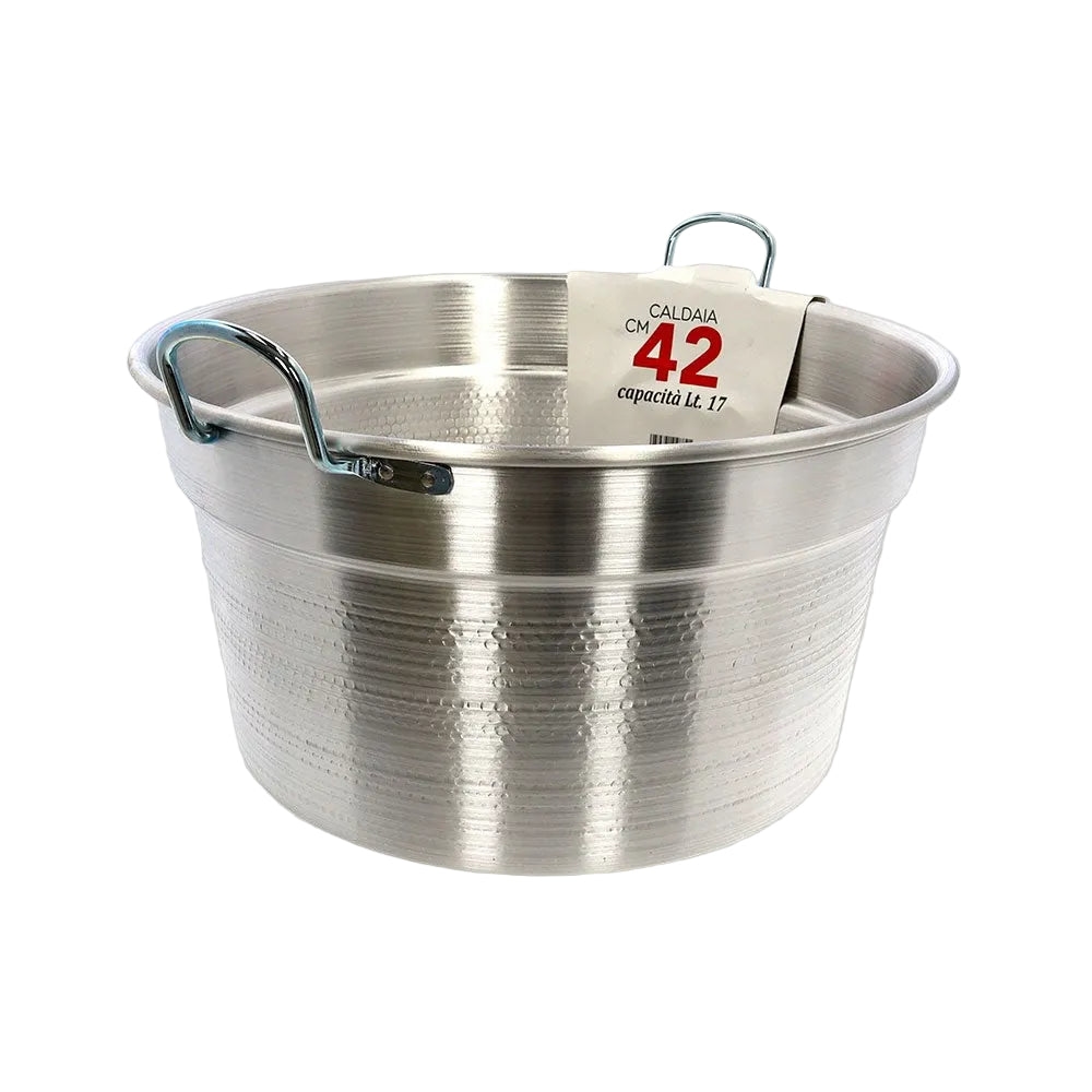 Mamù Weißer Aluminiumkessel mit Eisengriff, hergestellt in Italien, Ø 42 cm, ofenfest Image