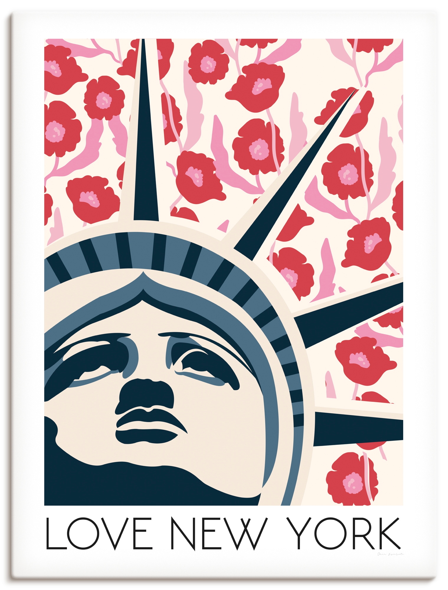 Wandbild ARTLAND "Love New York", farbe bild(er): rot, B:60cm H:80cm, Bilder, als Alubild, Leinwandbild, Poster, Wandaufkleber in verschied. Größen Image