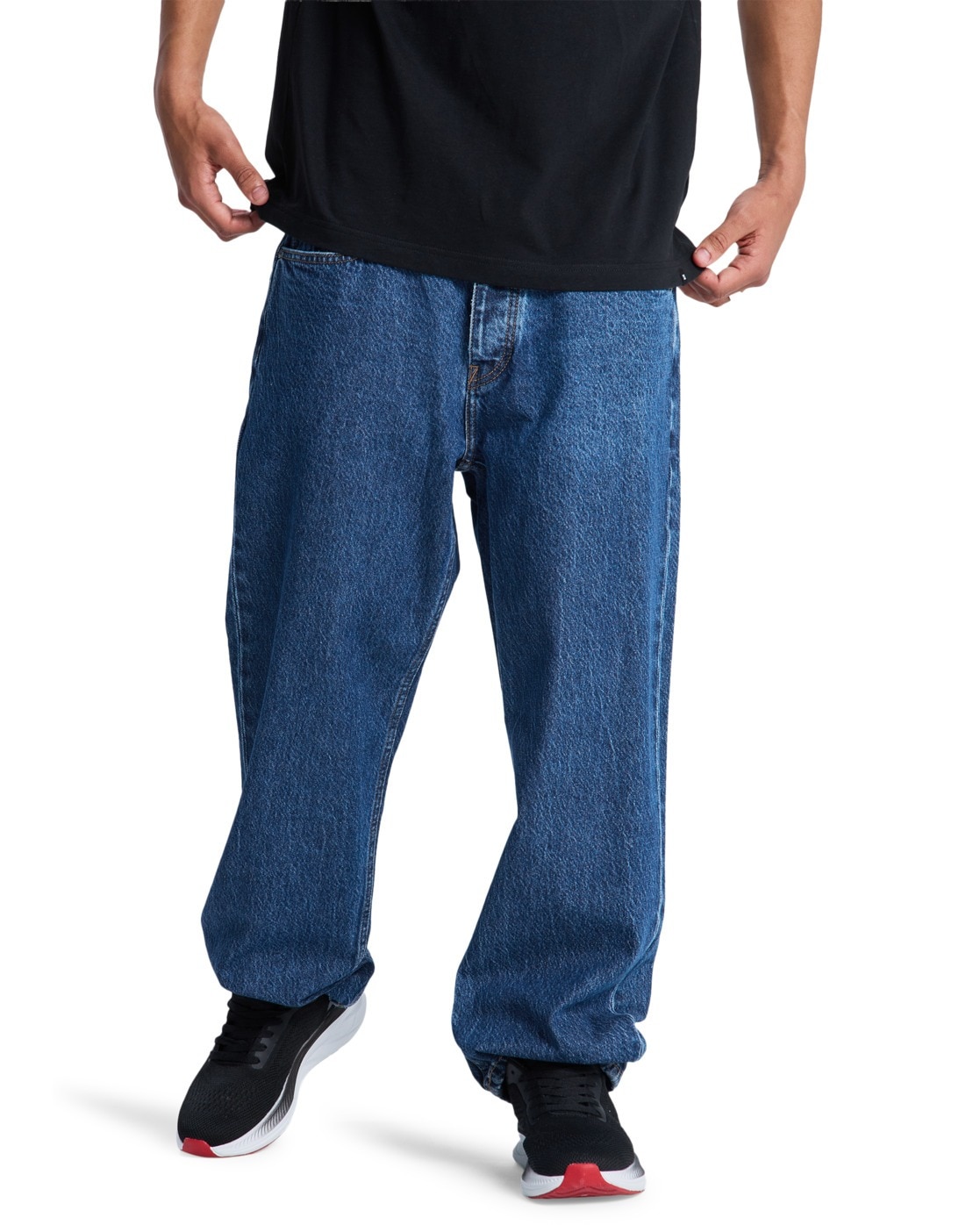 Relax-fit-Jeans DC SHOES "Relaxed", Herren, Gr. 33(M/L) / Länge 34(L), Länge 34, indigo schwarz, Obermaterial: 75% Walkfrottier, 25% Walkfrottier;, Jeans