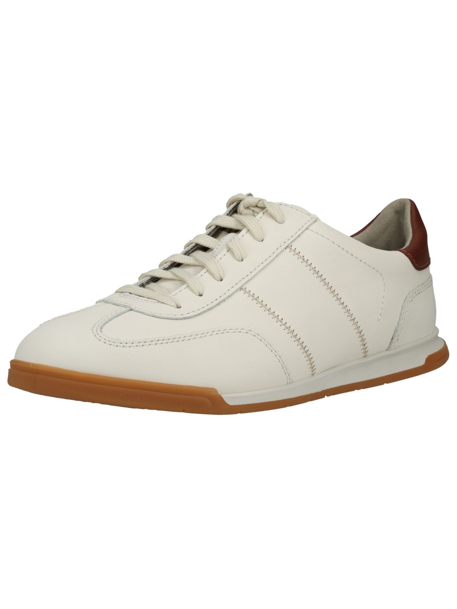 Sneaker PIUS GABOR "Pius Gabor Sneaker Nappaleder", Herren, Gr. 44, weiß, braun, Schuhe Sneaker