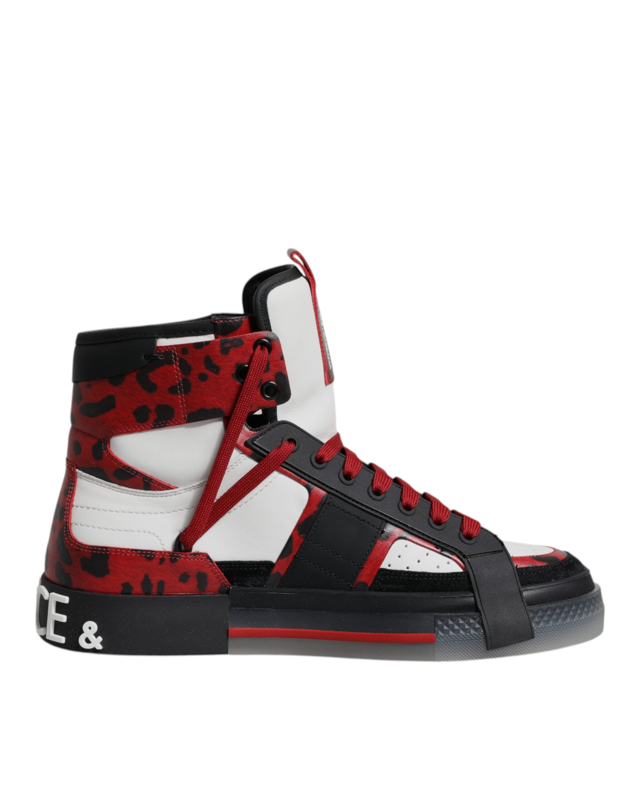 Dolce & Gabbana Mehrfarbige Leder High-Top Sneakers Schuhe