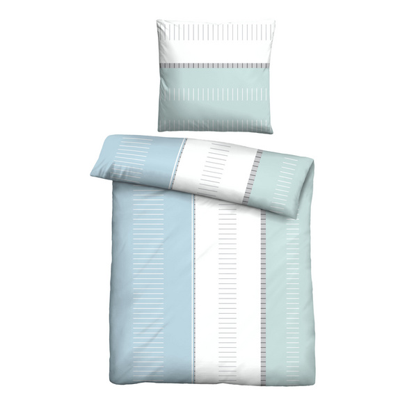 Castell Baumwoll Renforce Bettwäsche Striche ciel, 1x 155x220 cm + 1x 80x80 cm Image
