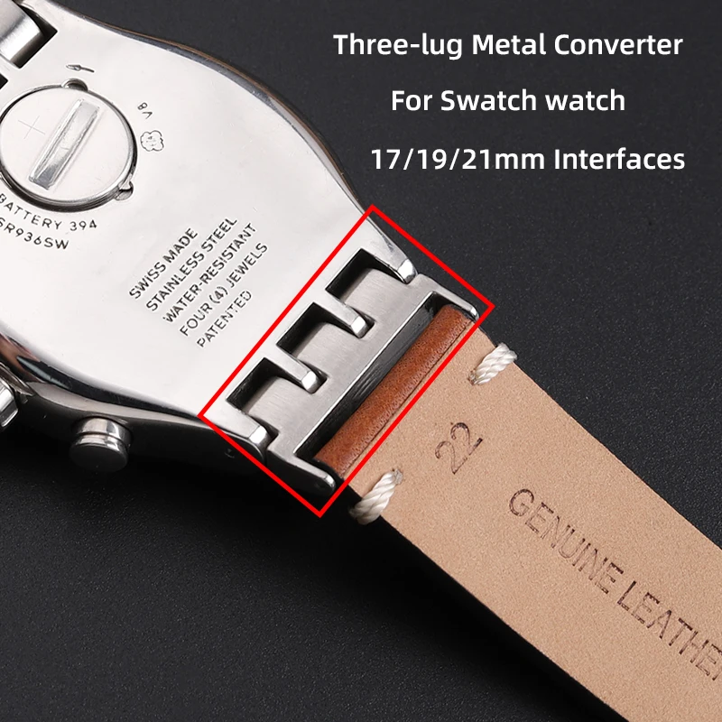 Für Swatch Uhrenzubehör End Links Uhr Triple Port Adapter Strap17mm 19mm 21mm Strap Connector Adapter Konverter mit Werkzeug Image
