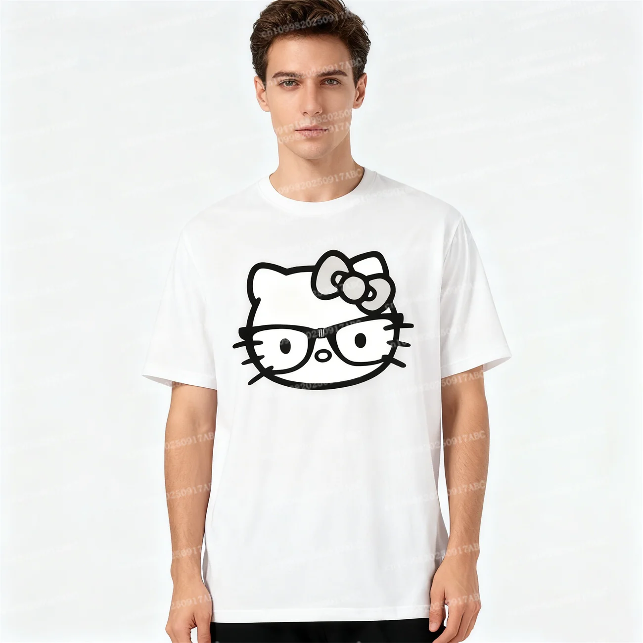 Hello Kitty T-Shirt, 100 % Baumwolle, für Mädchen, Studenten, locker, lässig, neues Sommer-T-Shirt für Herren, Y2k, kurzärmeliges Damen-T-Shirt, Herren-T-Shirt