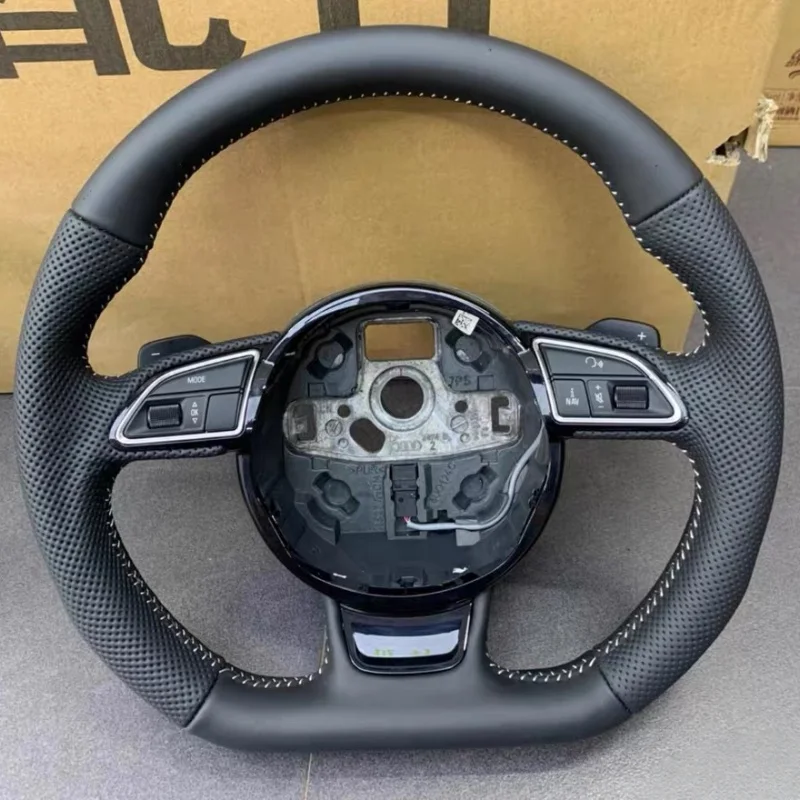 Maßgefertigtes 8V A4 A5 A6 C6 A7 A8 C7 C8 A8 S3 S4 S5 S6 B8 Rs3 Rs5 Rs6 Rs7 Q3 Q5 Vollperforiertes Leder-Lenkrad für Audi A3 Image