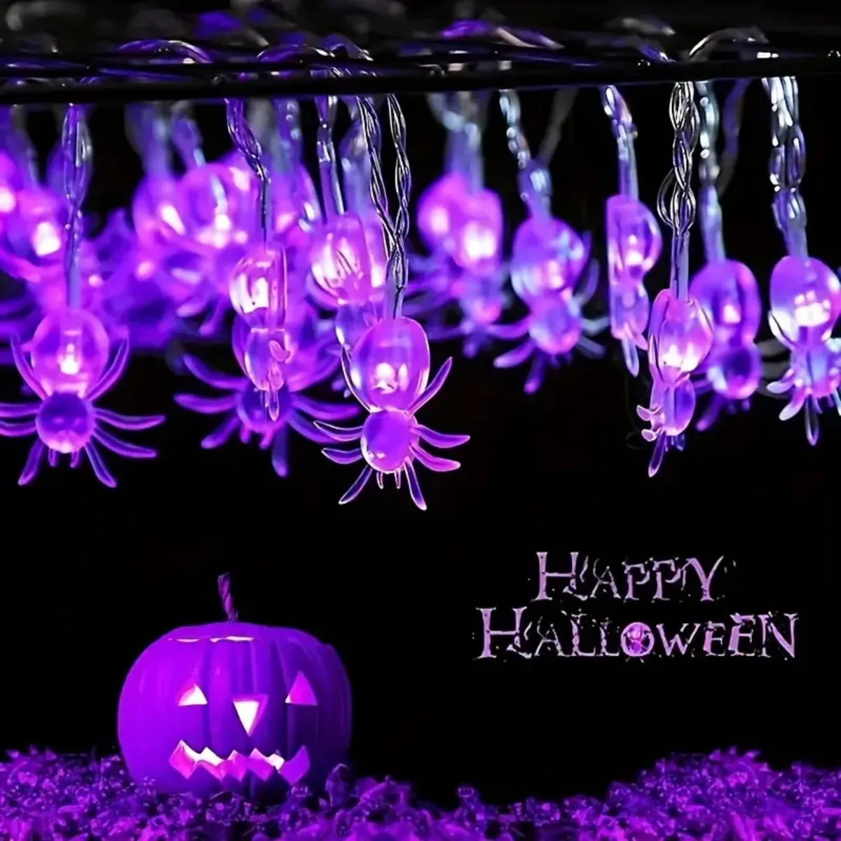 1 stück 20 LED Halloween Spinne Lichterketten Batterie Betrieben Horror Hängen Dekorative Lampe Für Home Schlafzimmer Halloween Dekoration
