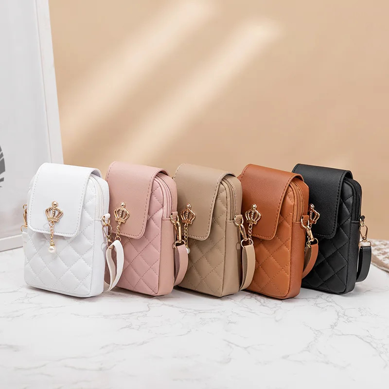 2025 neue Perle Anhänger Tasche Diamant Vertikale Telefon Taschen Mode Baita frauen Tasche Diamant Gitter Gestickte Umhängetaschen Image