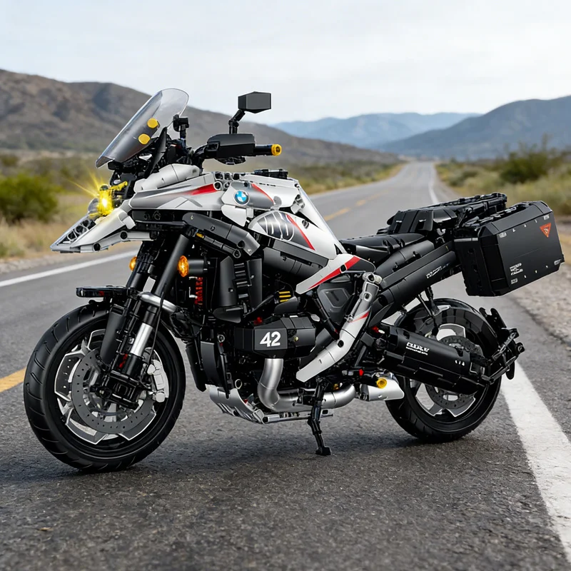 Neuer 1:5 MOC Motorrad-Bausatz Stadtrennfahrzeug R1300GS Lokomotive Konstruktionsmodell-Set Spielzeug für Jungen und Erwachsene Image