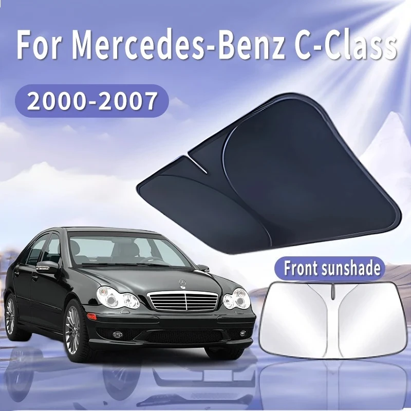 Für Mercedes-Benz C-Klasse W203 2000 ~ 2007 Auto Sonnenblende Frontscheibe Sonnenschirm Wärmedämmung Sommer Kühlung Auto Zubehör Image