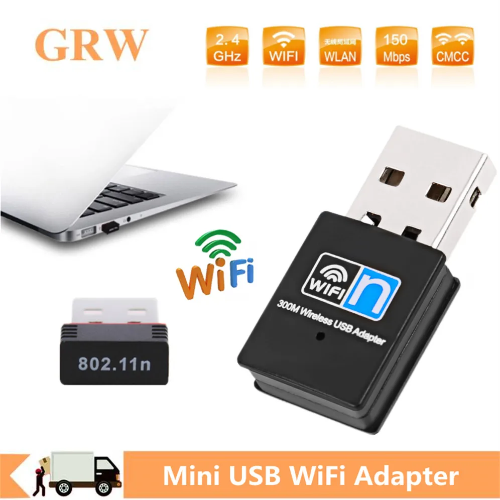 Grwibeou 300 MBit/s USB-WLAN-Adapter 802,11 n 150 MBit/s Funke mp fänger Dongle USB-Netzwerk karte für Desktop-Laptop Windows 7 8 10 Image