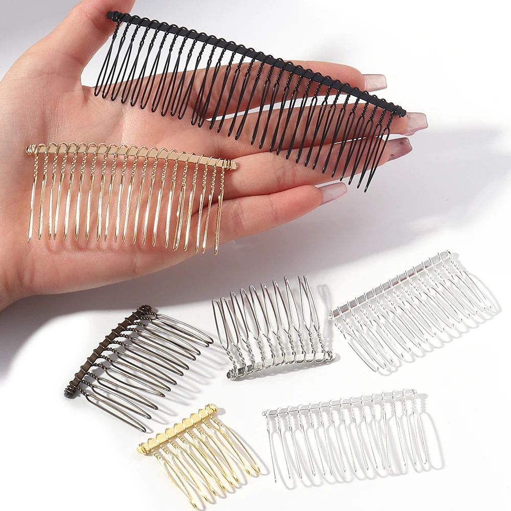 6 teile/los Metall Haar Kamm Klaue Haarnadeln 8/10/12/15/20/30 zähne Haar Clips Für DIY Schmuck Handgemachte Kamm Basis Zubehör Image