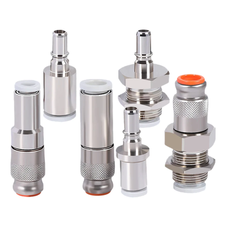 Selbstsichernder Schnellverbinder vom Typ SMC, KK2P-Stecker und KK2S-Buchse, Rohrgröße 04 06, Schnellverbinder KK2P-04H KK2S-06H KK2P-04E Image