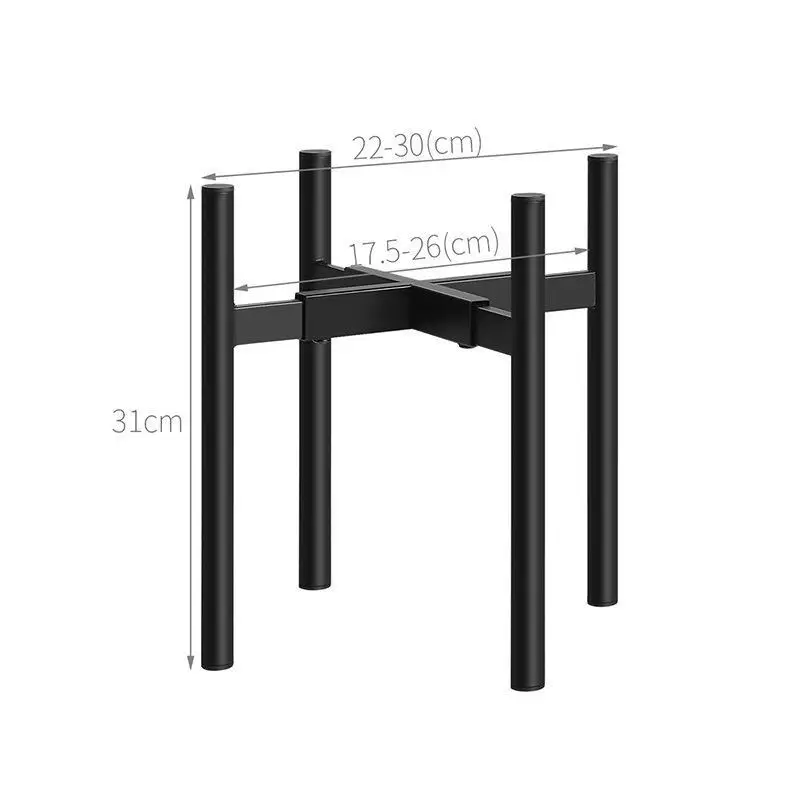 Schmiedeeiserner Teleskop-Blumentopfhalter für Innenräume, Wohnzimmer, Boden-bis-Decke-Balkon, Schmiedeeiserner Blumenständer, Abnehmbar Image