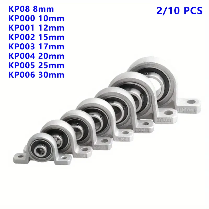 10 stücke Zink-legierung Durchmesser 8mm 10mm 12mm 17mm Bohrung Kugellager Kissen Block Montiert Unterstützung KP08 KP000 KP001 kp003 kp005 kp006 Image