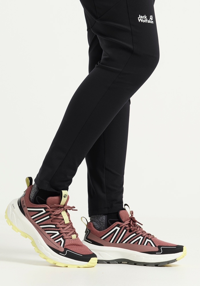 Wanderschuh JACK WOLFSKIN "WILD HIKE LOW W", Damen, Gr. UK 7 - EU 40,5, Normalschaft, mineralrot, Obermaterial: 100% Polyester; Futter: 100% Polyester, Schuhe Wanderschuh