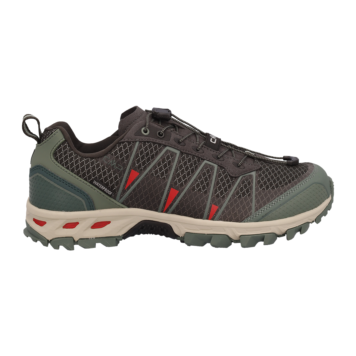 Wanderschuh CMP "ALTAK TRAIL SHOES WP", Herren, Gr. 44, piombo, trek grün, ferrari, Synthetik, Schuhe Wanderschuh, wasserdicht