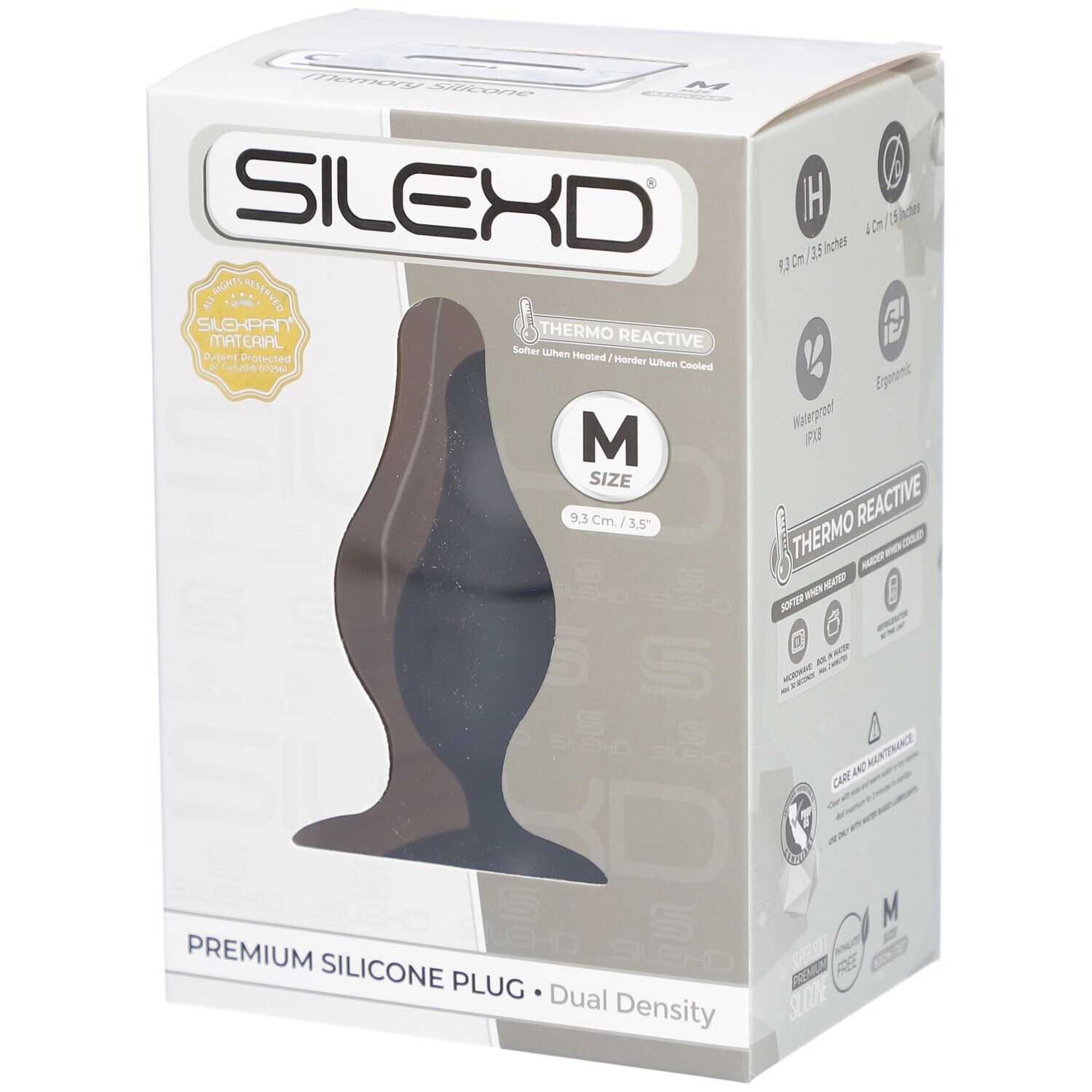 silexd Modello 2 Spina in silicone m nero 1 pz Dilatatore anale