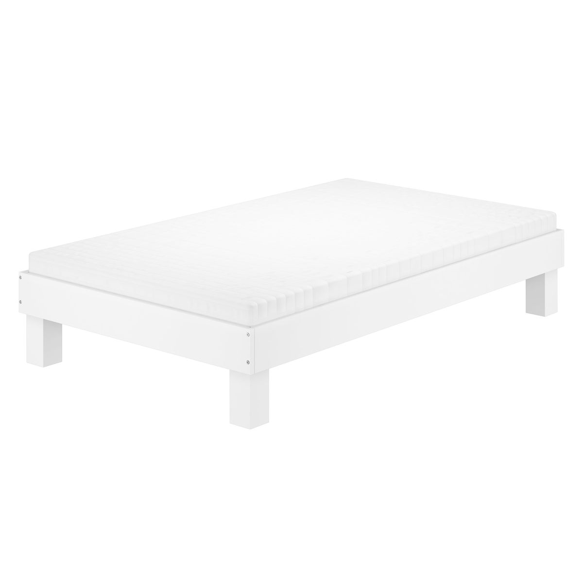 Erst-Holz Holzbett breites Einzelbett 120x200 Buche Bettrahmen Futonbett Zubehör wählbar V-60.87-12W Rollrost und Matratze inkl. Image