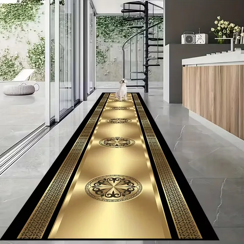 Luxury Golden Pattern Carpet Bedroom Room Bed Blanket Runner Rug Shoes Room Living Room Bedroom Kitchen Rugs Washable Carpet Mat