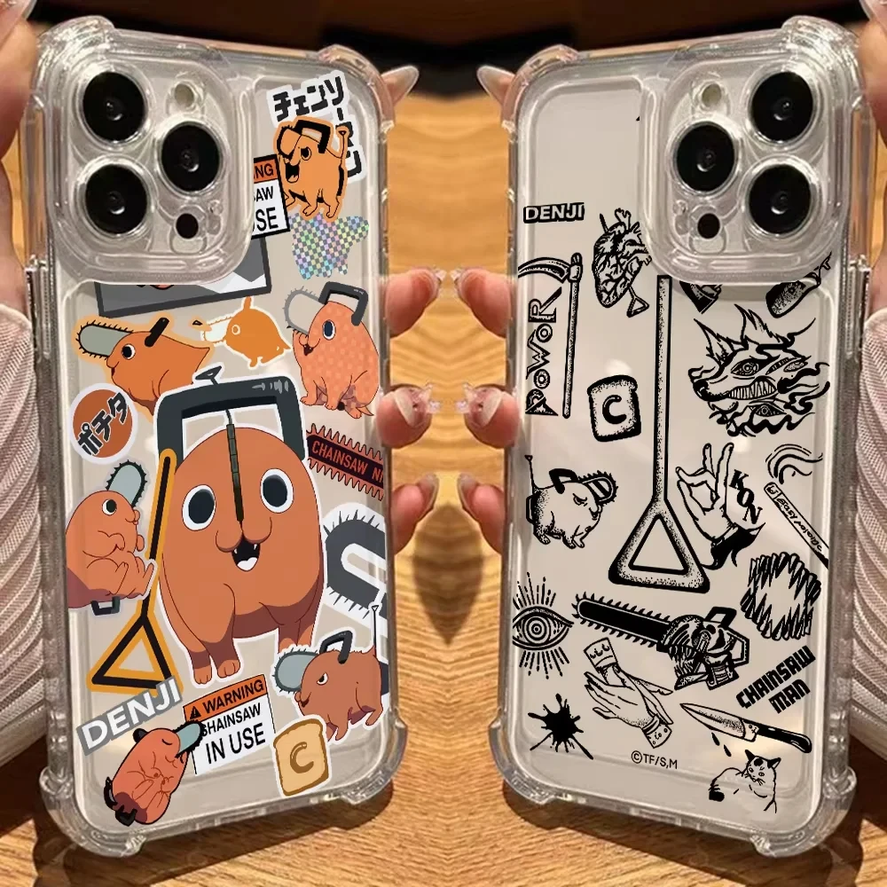 C-Chainsaw Mans Four Corner Anti Fall Airbag Case for iPhone 17 Air 16 15 14 Plus 13 12 11 Pro Max XS Max X XS Silicone Cover