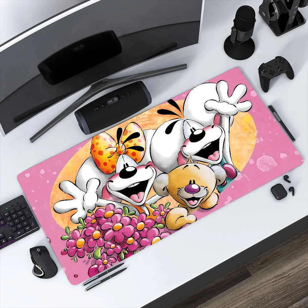 Comic-Mauspad, rutschfest, mit Lockedge, niedliches Kawaii-Design, für Büro, D-Diddl, Studenten, Gaming, verdicktes großes Schreibpad, Kissen Image