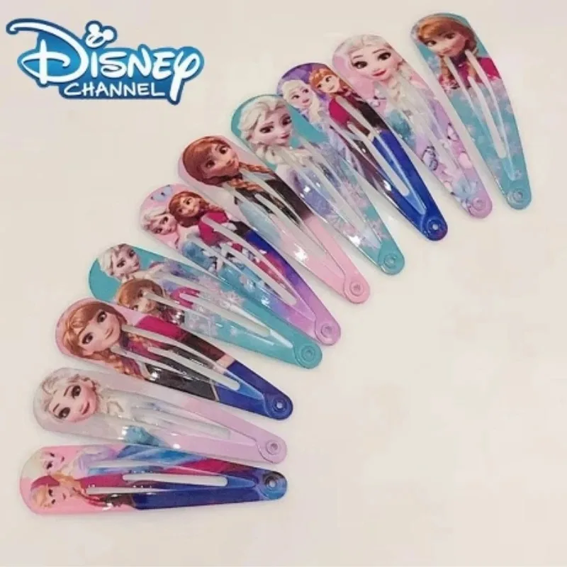 Zufällige 10 Stück Frozen Elsa Haarspange für Kinder, niedliches Disney-Zubehör, 4,8 cm, digital bedruckte Haarspange, minimalistisches Geburtstagsgeschenk Image