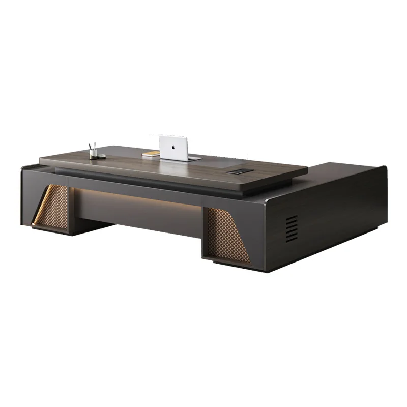 Boss-Schreibtisch, Büroschreibtisch, einfach, modern, leicht, luxuriös, Senior Sense, Präsidentenschreibtisch, Manager-Stuhl-Kombination Image