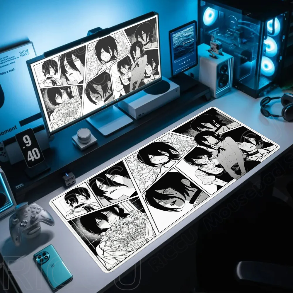 Comic Chainsaw Man XXL Mauspad Anime Reze Gamer Makima Gaming Zubehör 400x900mm Große Tastatur Schreibtischunterlage Computertastatur Image