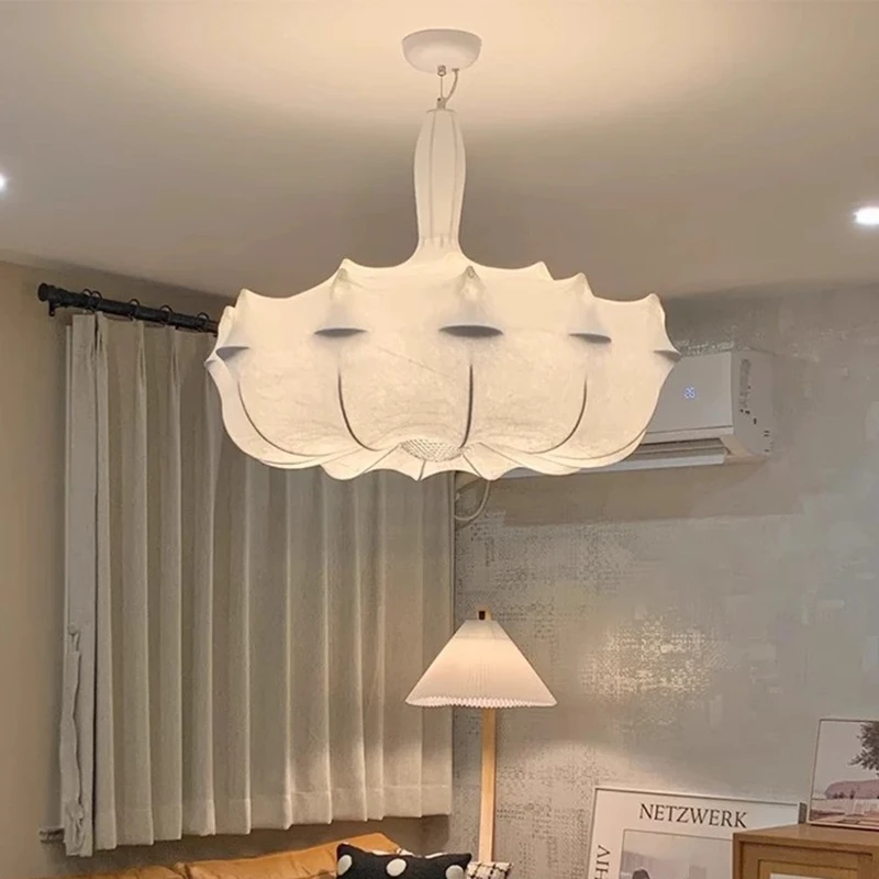 Zeppelin Pendelleuchte Designer Seidenkokon Pendelleuchte für Wohnzimmer Schlafzimmer Restaurant Wabi Sabi Esszimmer Hängelampe Image