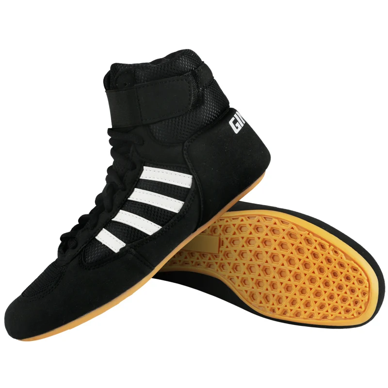 GINGPAI Professionelle Boxschuhe, Wrestling-Schuhe, atmungsaktive Box-Trainingsschuhe, Gummisohle, langlebige Sportschuhe für Herren Image