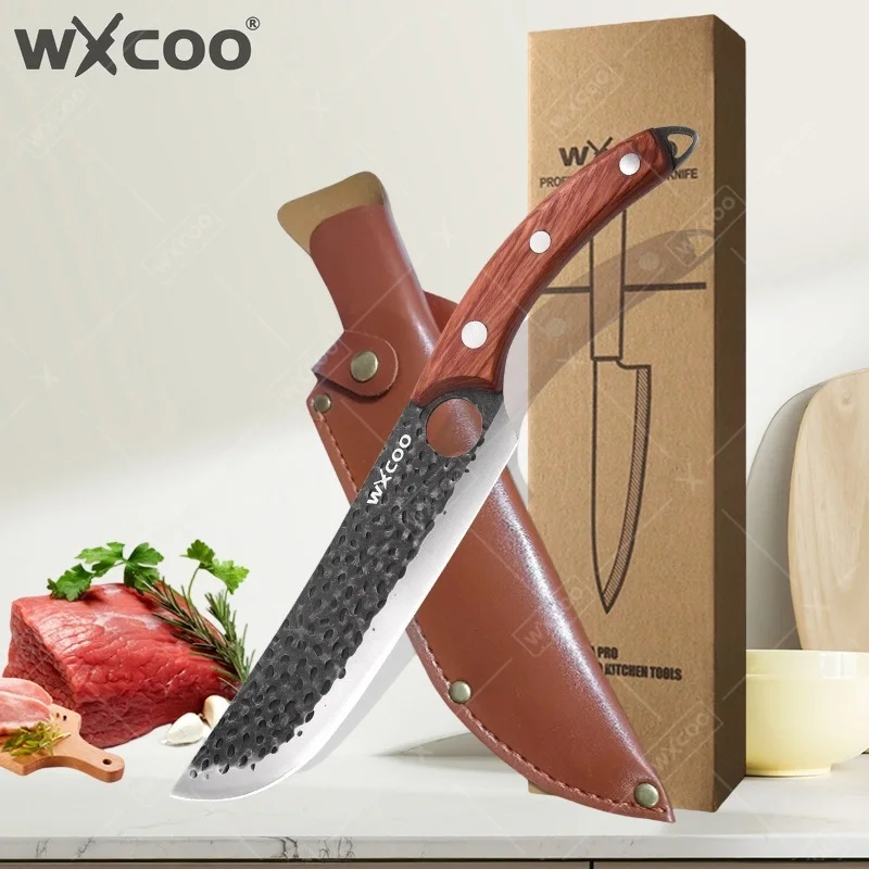 WXCOO Multifunktionales Ausbeinmesser Küchenmesser Handgeschmiedet mit Holzgriff Perfekt zum Schneiden von Obst und Gemüse Image