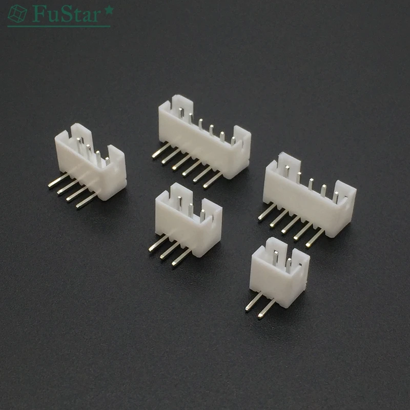 100 Pcs PH 2,0mm 2 3 4 5 6 7 8 9 10 11 12 Pin Rechts-Winkel JST Buchse Stecker Weiß 90 Grad Fuß Nadel Halter PH 2,0 MM Image