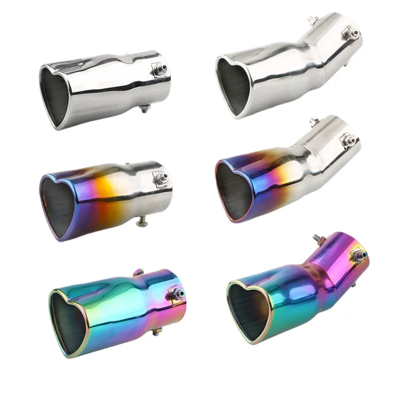 2,5-Zoll-Auto-Schalldämpfer, herzförmiger Stil, Einzelauslass, Auspuffrohr, Edelstahl, hinterer Auspuffkopf, Endrohr, Auspuffrohr Image