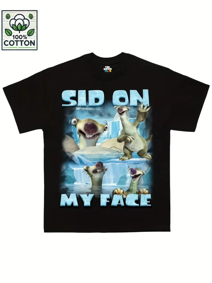 SID ON MY FACE T-Shirt für Männer und Frauen, 100 % Baumwolle, T-Shirts, kurzärmelige Tops P423 Image