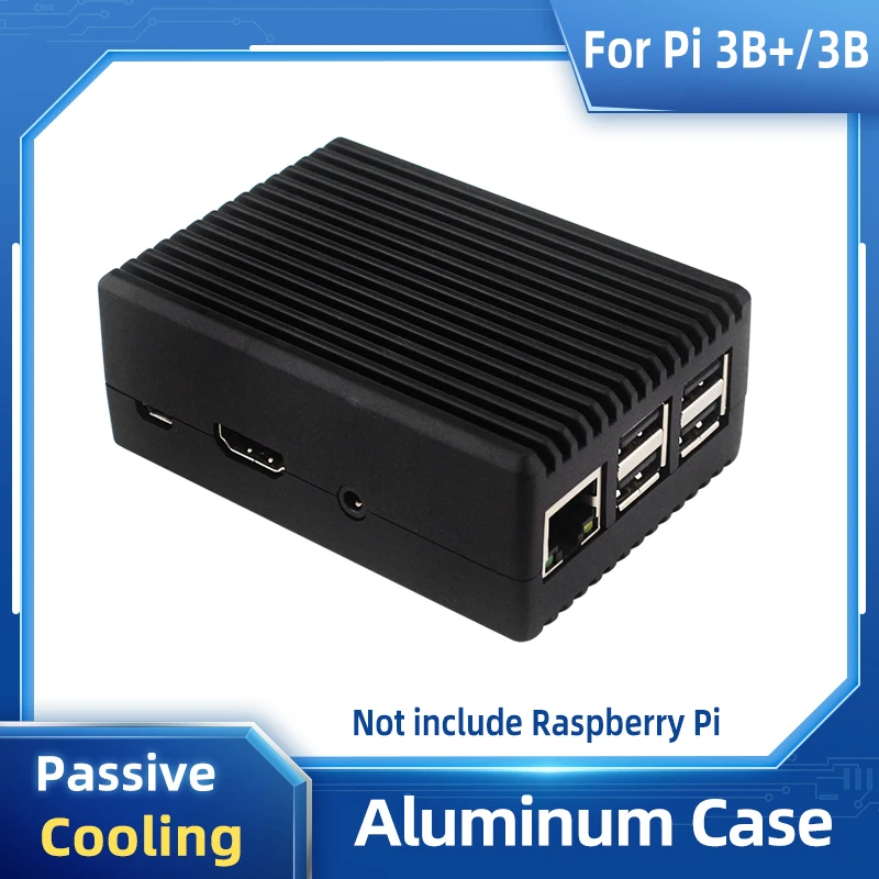 Custodia in Alluminio per Raspberry Pi 3 con Raffreddamento Passivo, Guscio Metallico con Dissipatore di Calore e Pad Termico per Raspberry Pi 3 Modello B+ 3B