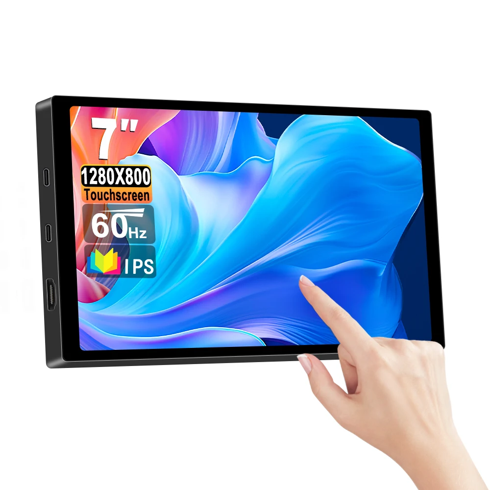 Monitor portatile touch da 7″ 1280X800 USB-C IPS Display LCD touch screen capacitivo a 5 punti per monitor da gioco Raspberry Windows