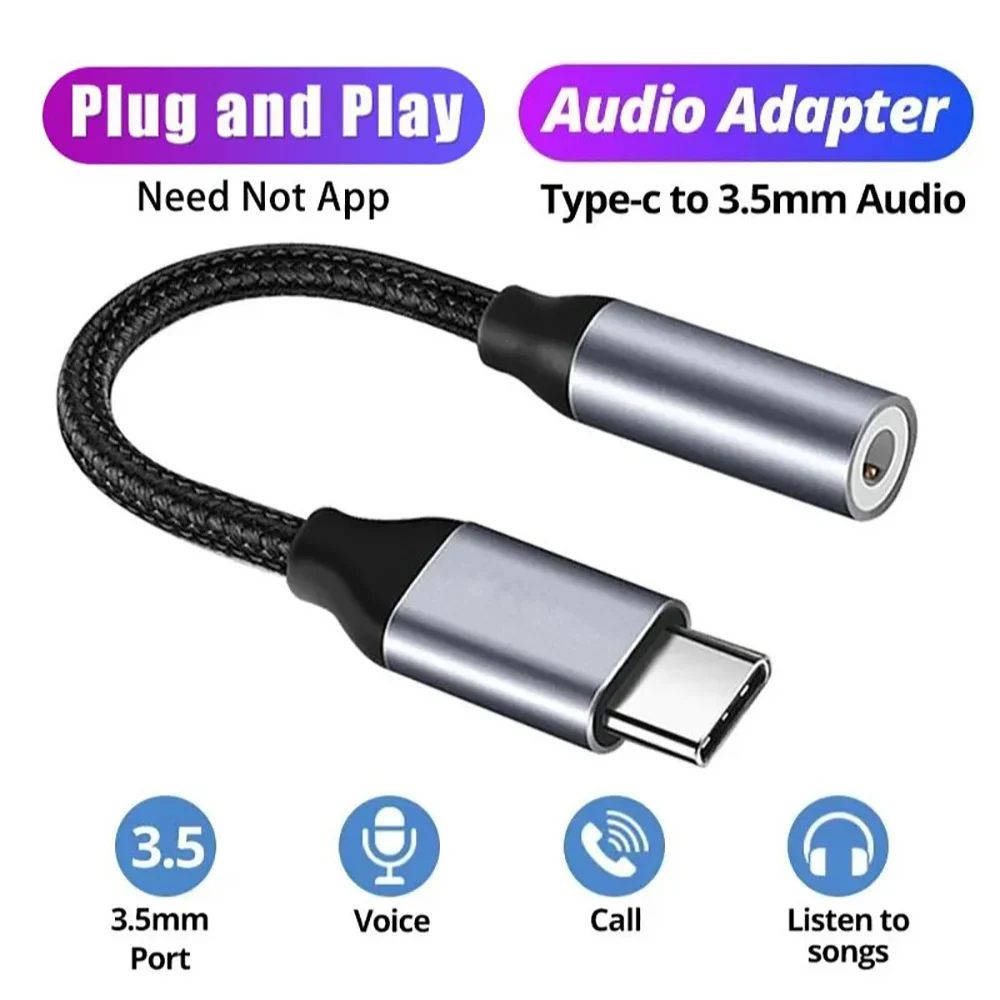 Adattatore audio da USB Type-C a jack audio da 3,5 mm, convertitore per cavo auricolare, cavo audio Aux da Type-C a 3,5 mm per iPhone 15, Samsung Galaxy S24, S23