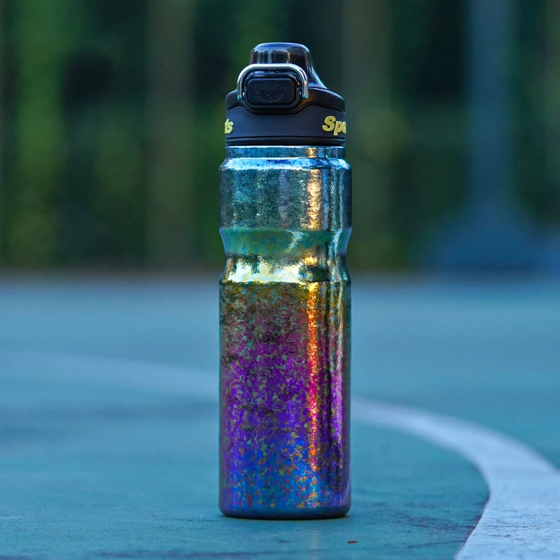 Titan Wasserflasche Thermoskanne Outdoor Radfahren Titan Kantine Getränkekanne Leichter Wasserkocher Flaschen Eimer 650ML Thermobecher Termoskanne Image