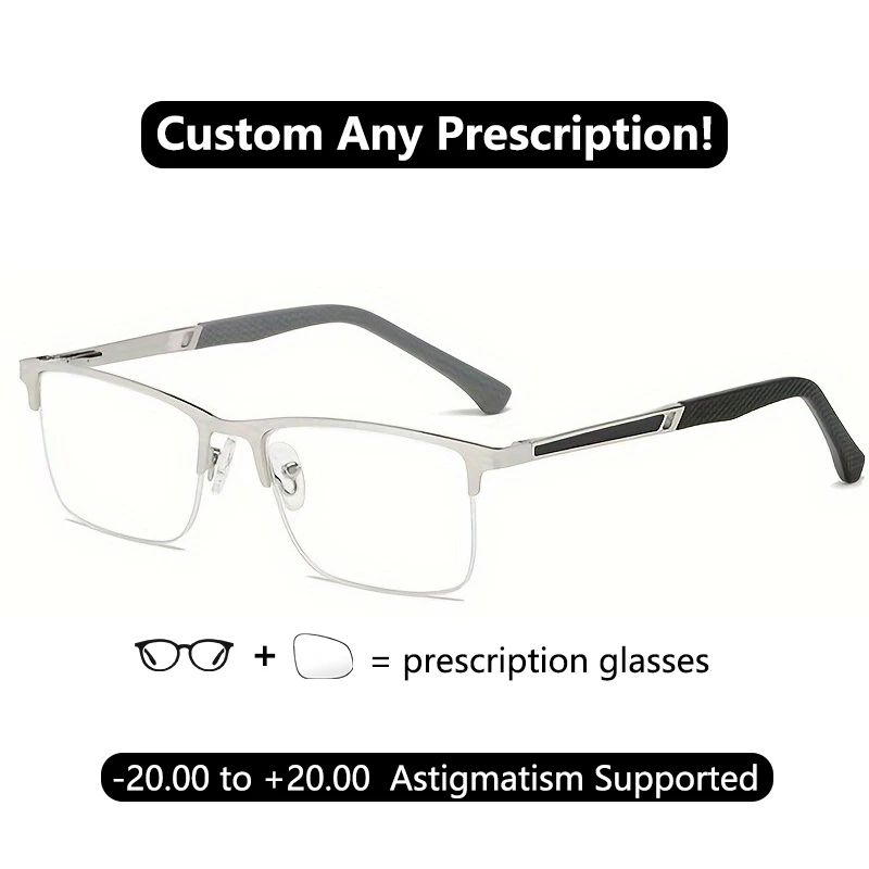 Minus-Rezeptbrille, Astigmatismus, für Herren, individuell, verschiedene Augen, progressive Lesebrille, sehen weit und nah aus, Myopie-Brille Image