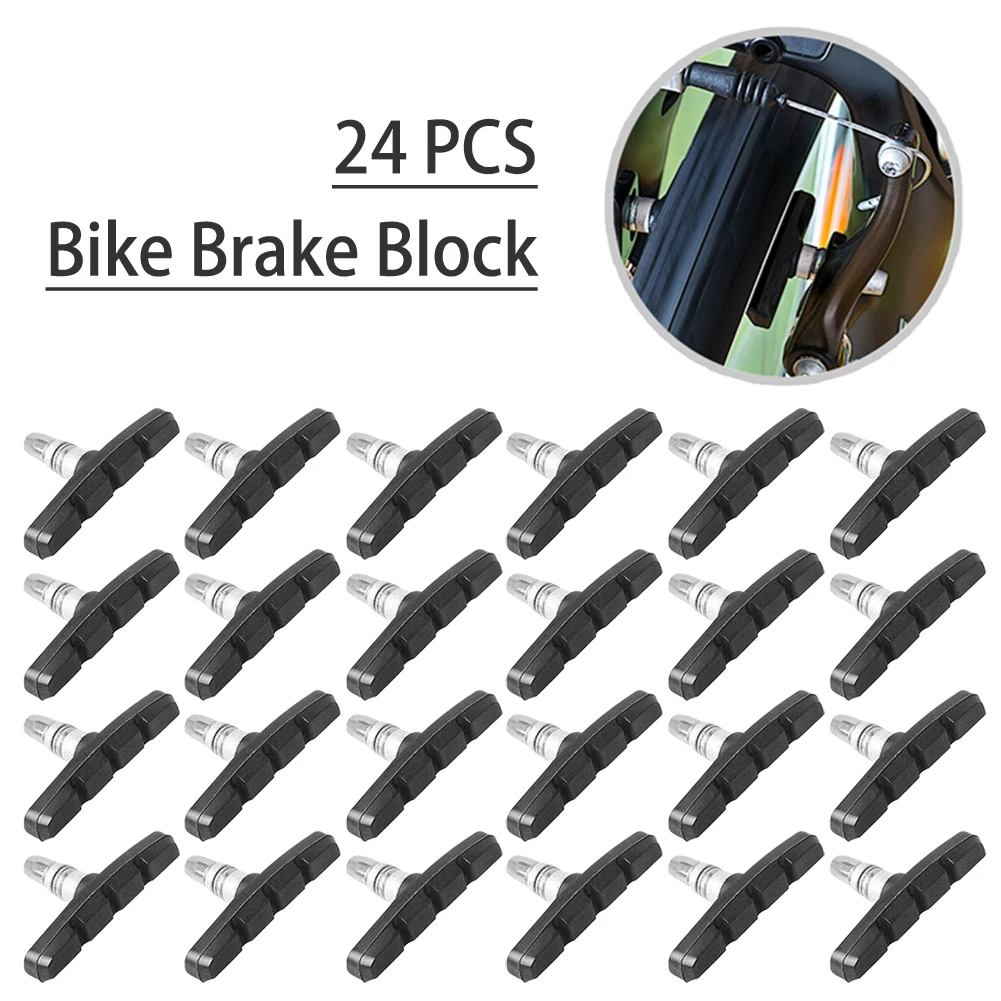24Pcs V Typ Stille Bremsbeläge Schuhe Fahrrad Radfahren Mountainbike Dead Speed Bremsbeläge V Bremssystem Bremse radfahren Teil