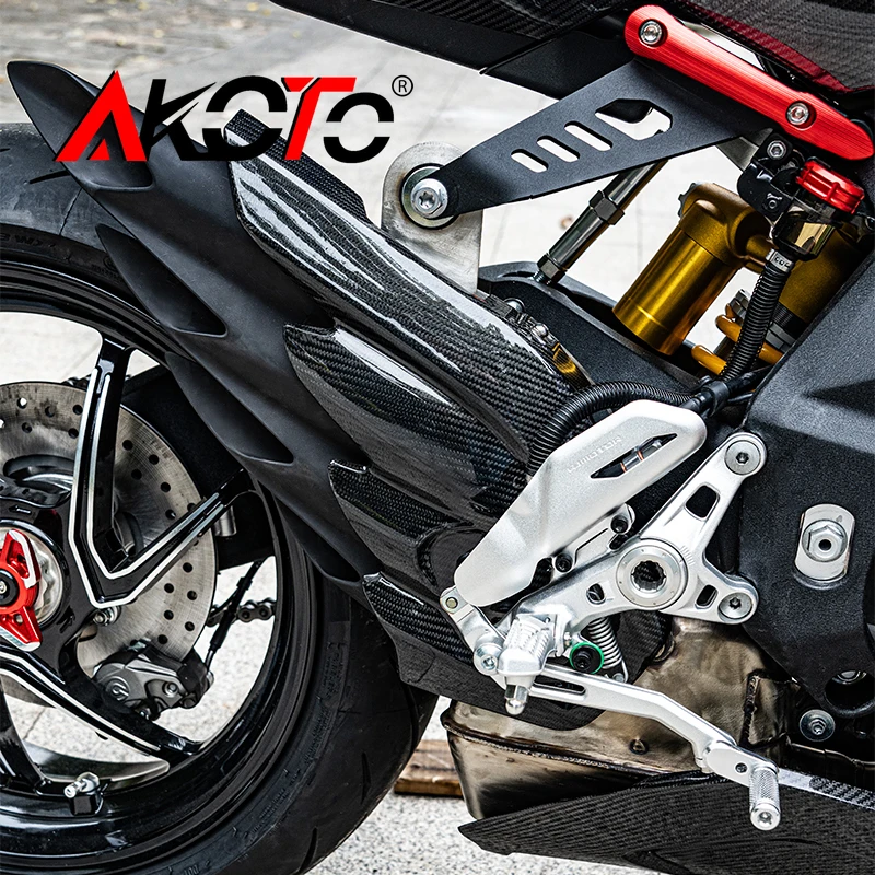 FÜR QJMOTOR SRK Super 921 RR Super 921 SRK921 921RR Motorrad Real Carbon Fiber Teile Auspuff Rohr Hitzeschild Abdeckung Image